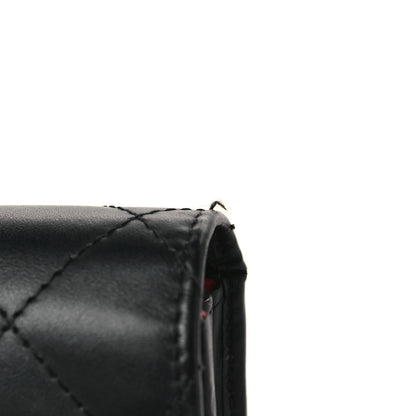 Chanel Calfskin Quilted Cambon Gusset Flap Wallet Black 13 of 14