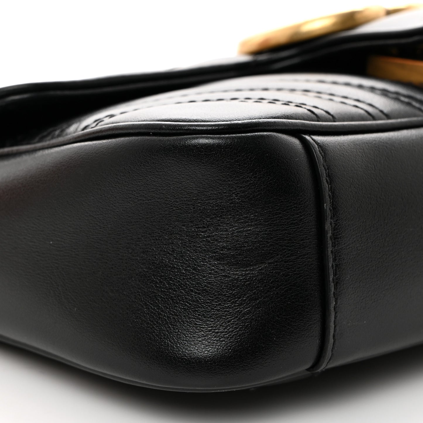 Calfskin Matelasse Mini GG Marmont Shoulder Bag Black