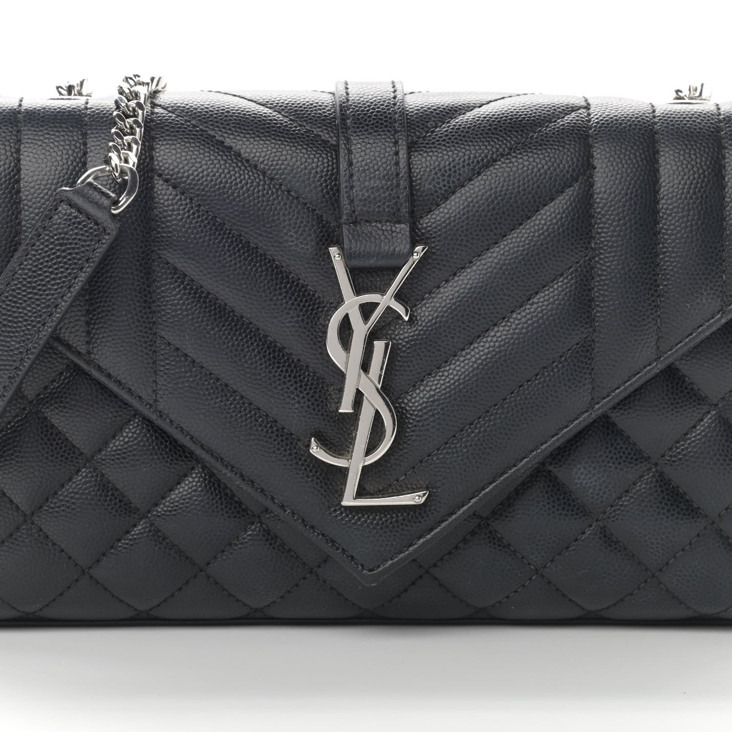 Saint Laurent Grain De Poudre Tri-Quilt Small College Monogram Satchel Black 7 of 17