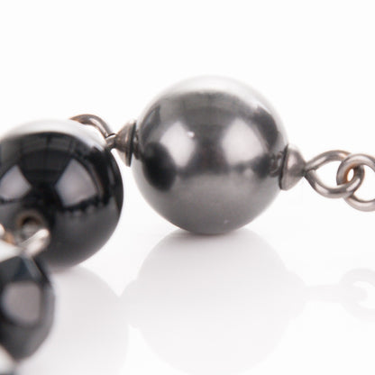 Chanel Ruthenium Beaded CC Bracelet Black 5 of 7