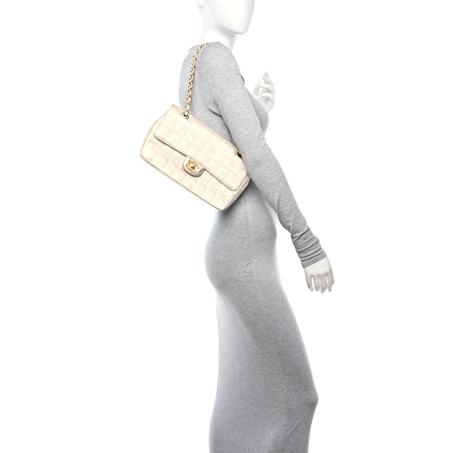 Chanel Metallic Nylon Medium Travel Flap Light Gold 2 of 13