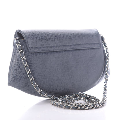 Chanel Caviar Half Moon Wallet On Chain WOC Blue 5 of 23