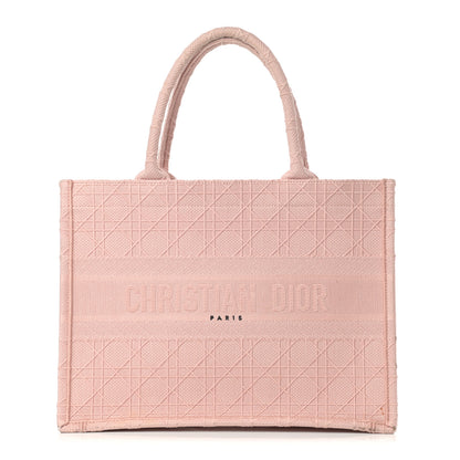 Christian Dior Canvas Embroidered Cannage Medium Book Tote Bois De Rose 1 of 16