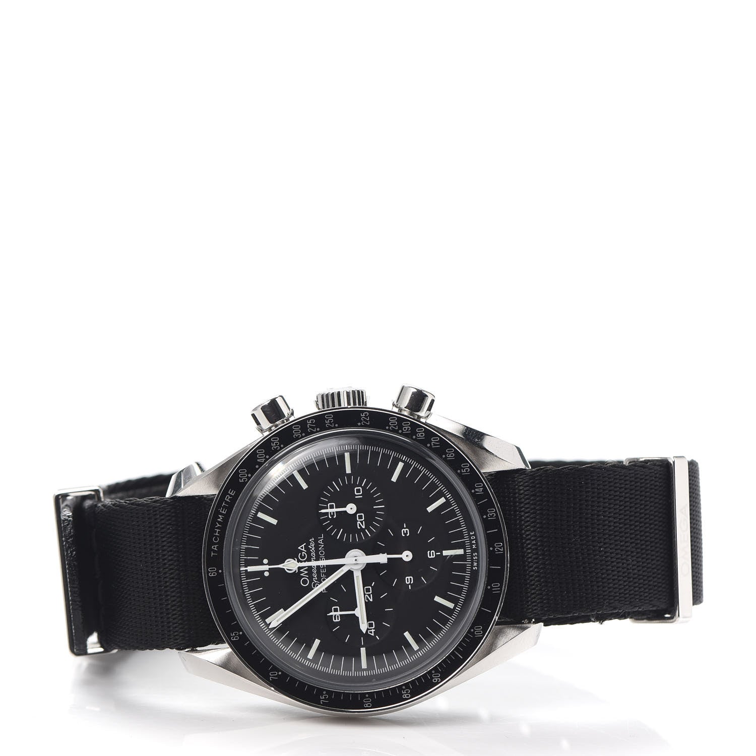 Omega Stainless Steel Nylon 42mm Speedmaster Moonwatch Professional Chronograph Automatic Watch Black 311.33.42.30.01.001 2 of 8