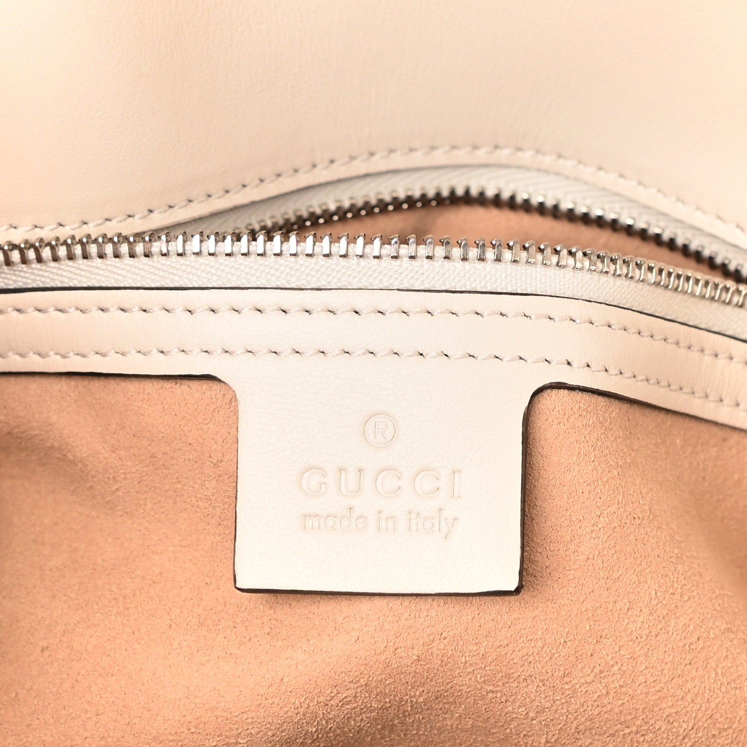 Gucci Calfskin Matelasse Diagonal GG Apple Small GG Marmont Shoulder Bag Ivory 6 of 9