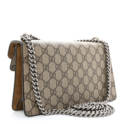 Gucci GG Supreme Monogram Suede Crystal Small Dionysus Shoulder Bag Beige Ebony Taupe 3 of 15
