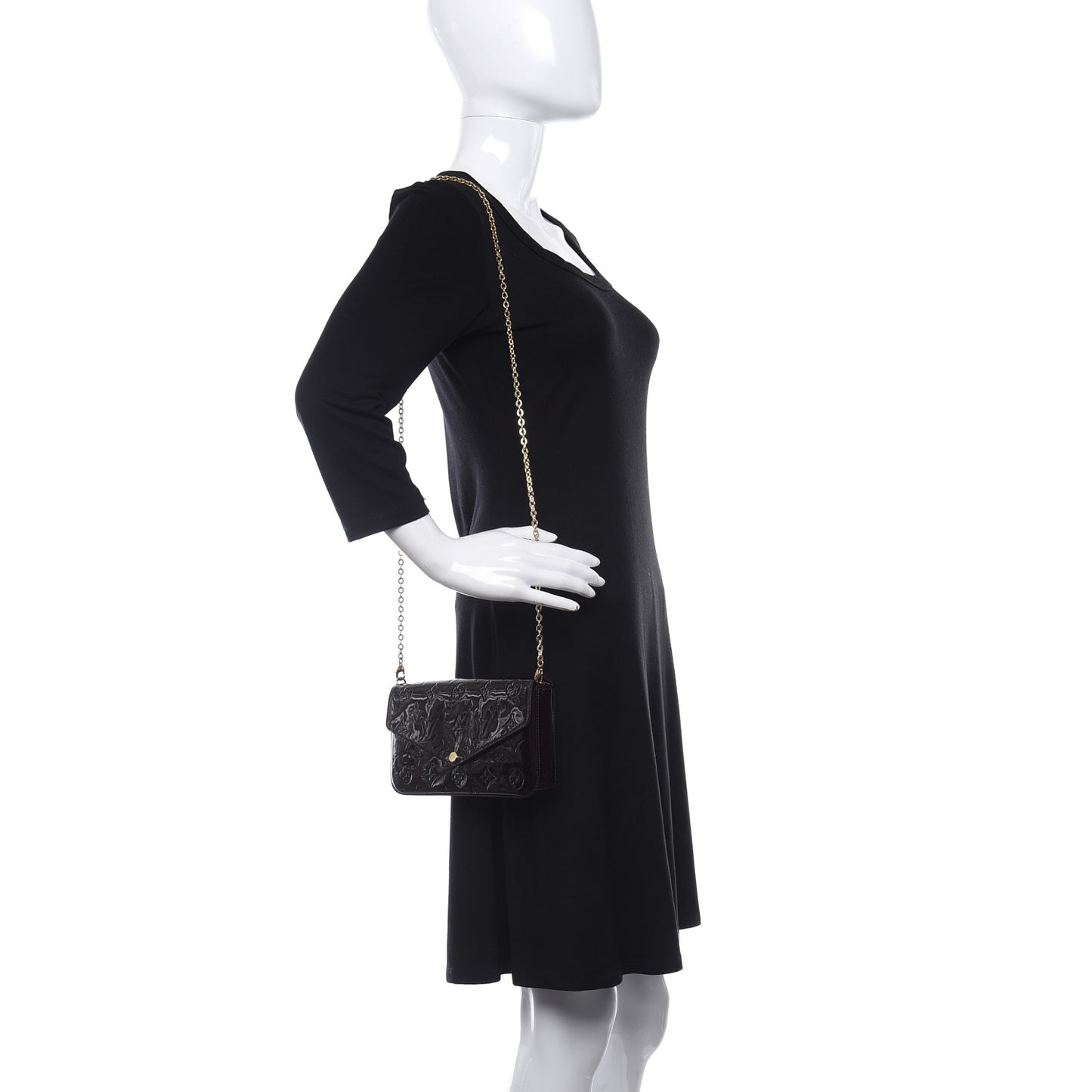 Vernis Pochette Felicie Chain Wallet Amarante