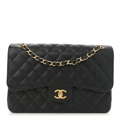 Chanel Caviar Quilted Jumbo Double Flap Black 1 of 12