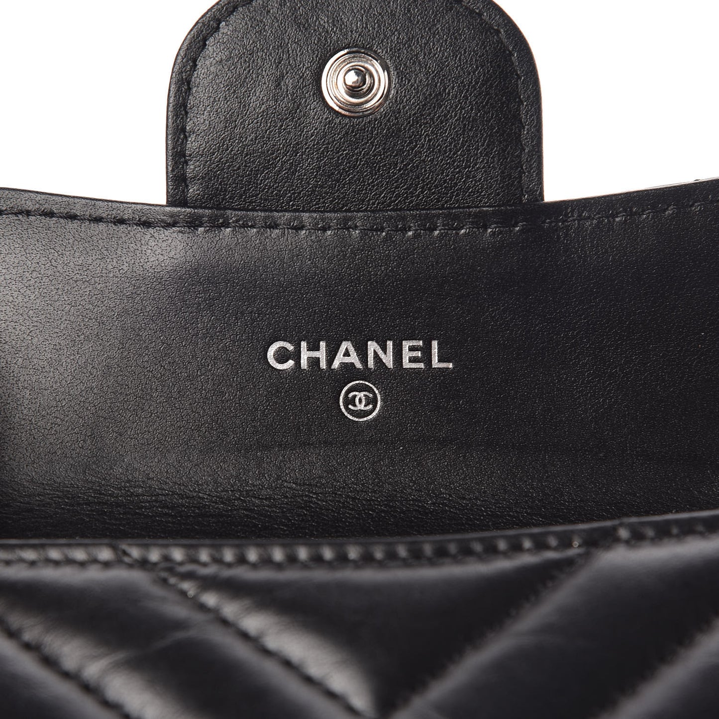 Aged Calfskin Chevron Quilted Reissue Card Holder Wallet So Black