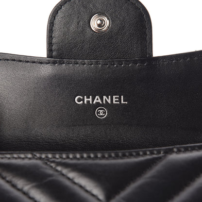 Chanel Aged Calfskin Chevron Quilted Reissue Card Holder Wallet So Black 6 of 9