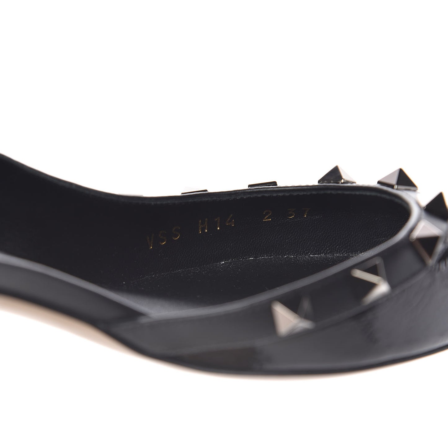 Wrinkled Patent Rockstud Half D'Orsay Slingback 50mm Pumps 37 Black