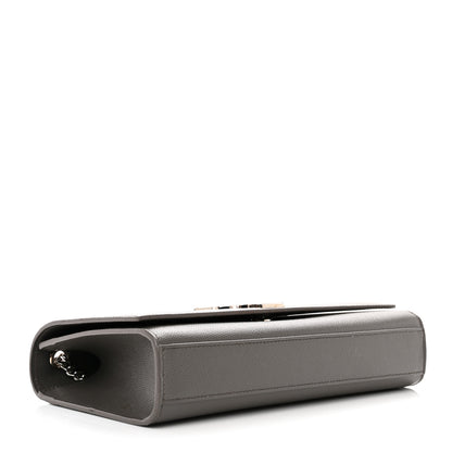 Saint Laurent Grain De Poudre Medium Classic Monogram Kate Satchel Earth Grey 4 of 13