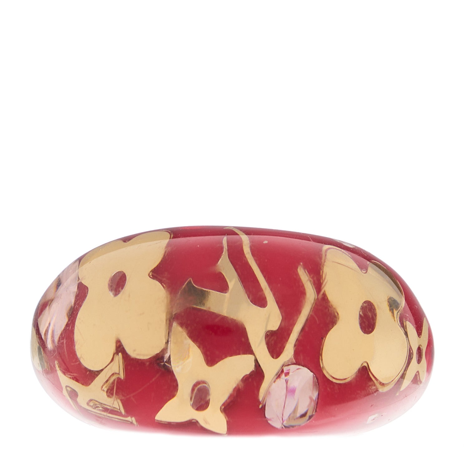 Louis Vuitton Resin Swarovski Crystal Inclusion Ring 51 5.75 Pomme D'Amour 1 of 3