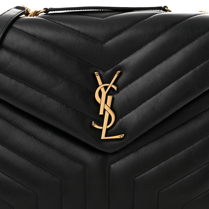 Saint Laurent Calfskin Y Quilted Monogram Medium Loulou Chain Satchel Black 8 of 11