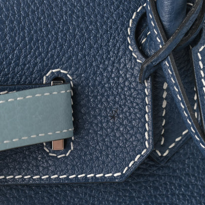 Hermes Togo Bi-Color Birkin 30 Bleu de Malte Ciel 11 of 12