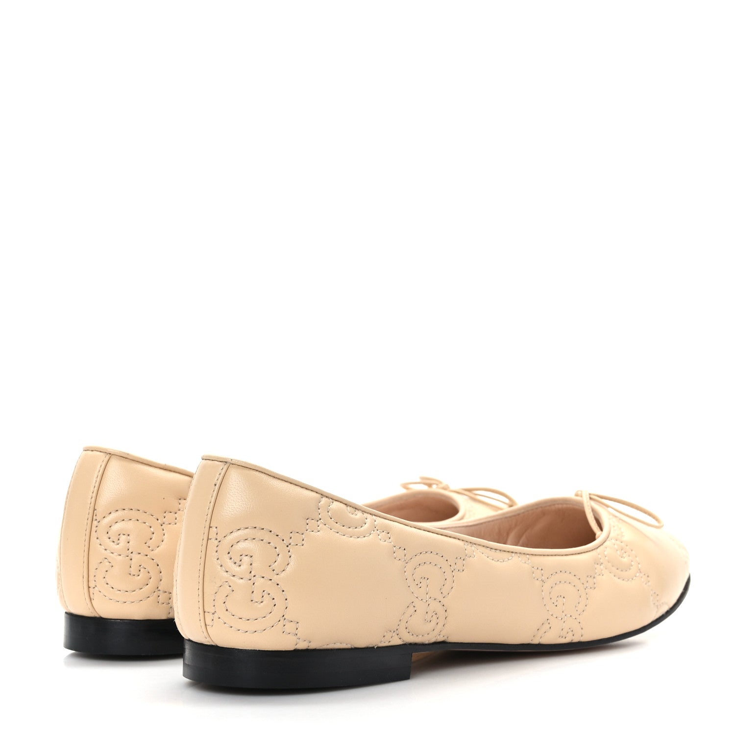 Gucci Nappa GG Matelasse Jolie Ballet Flats 39 Naturale 4 of 8