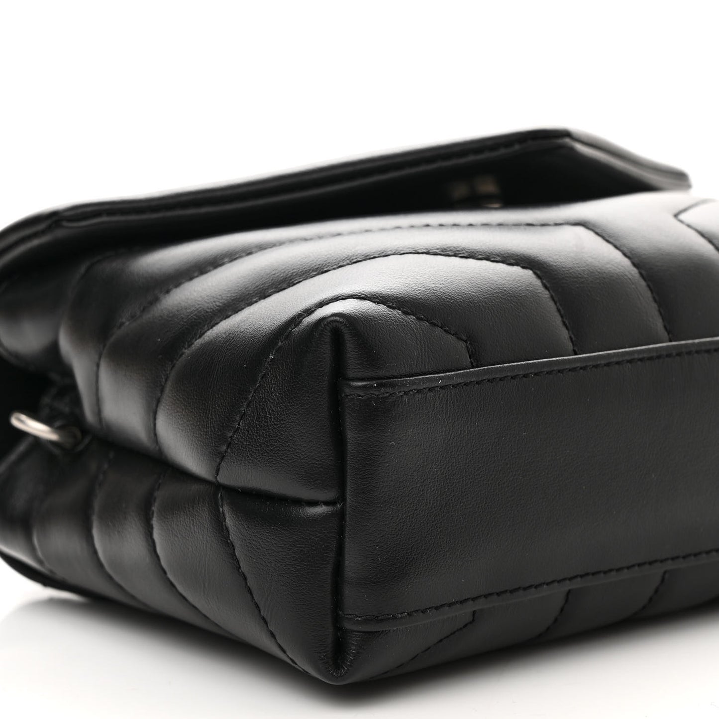 Calfskin Y Quilted Monogram Toy Loulou Crossbody Bag Black