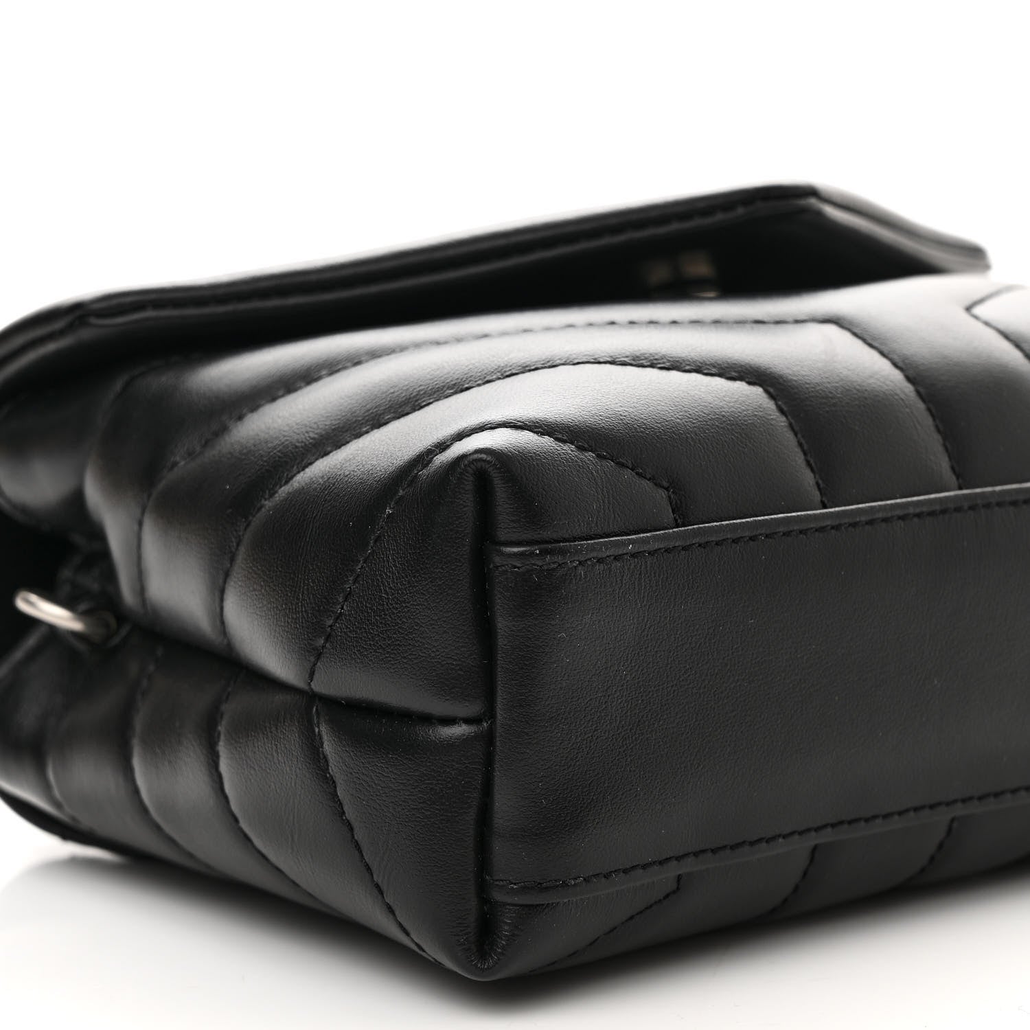 Saint Laurent Calfskin Y Quilted Monogram Toy Loulou Crossbody Bag Black 10 of 11
