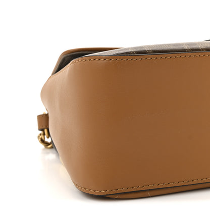Fendi Vitello Grace Glazed Fabric FF 1974 Double F Shoulder Bag Alchemy Mogano Panna 9 of 10