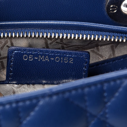 Christian Dior Lambskin Cannage Medium Lady Dior Navy 8 of 12