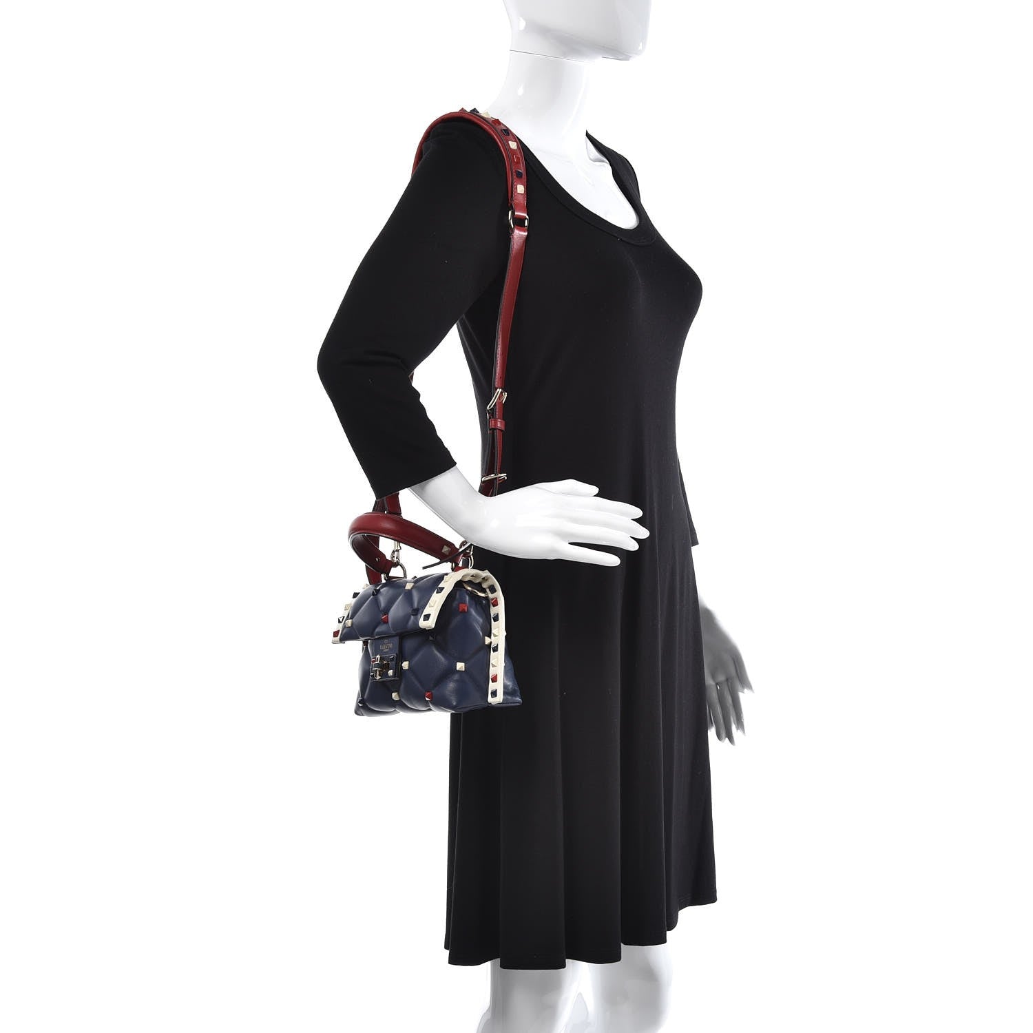 Valentino Garavani Nappa Mini Candystud Top Handle Bag Navy 2 of 10