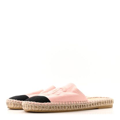 Chanel Denim CC Espadrille Mules 37 Pink Black 4 of 13