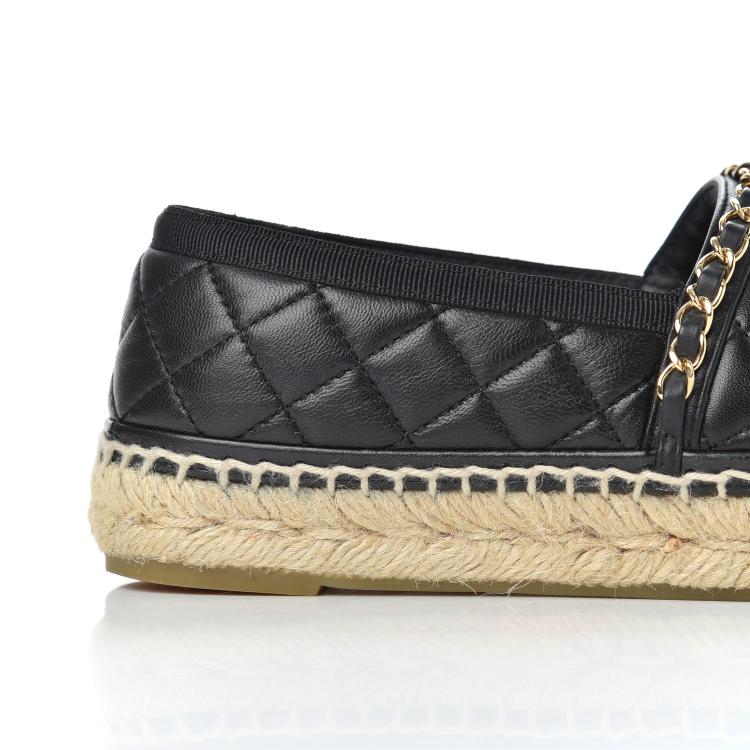 Chanel Lambskin Quilted CC Chain Espadrilles 36 Black 11 of 25