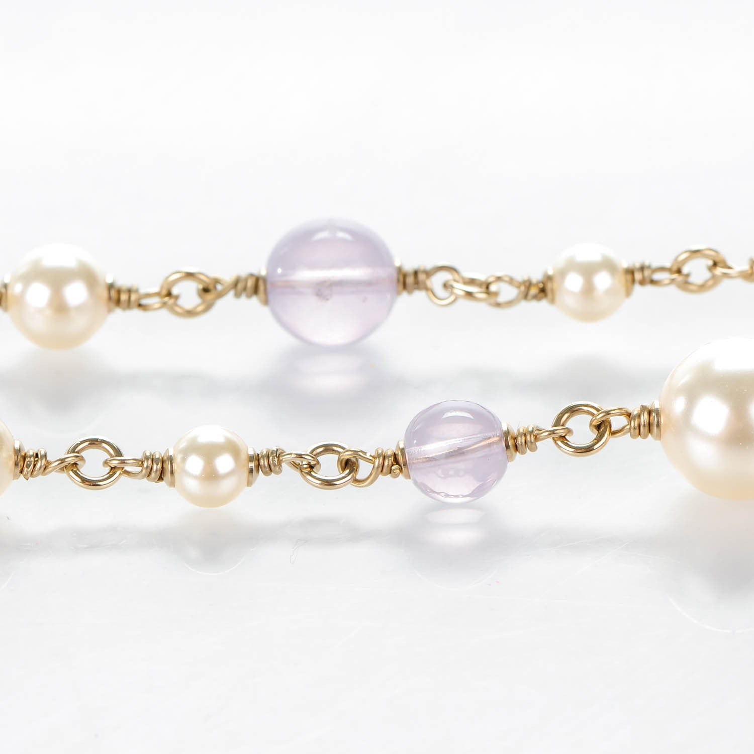 Chanel Pearl Beaded Enamel CC Long Necklace Gold 5 of 7