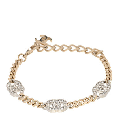 Chanel Crystal CC Chain Bracelet Gold Silver 1 of 5