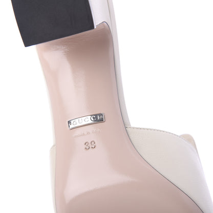 Gucci Malaga Kid Crystal Square G Madelyn Mules 39 Vintage White 6 of 9