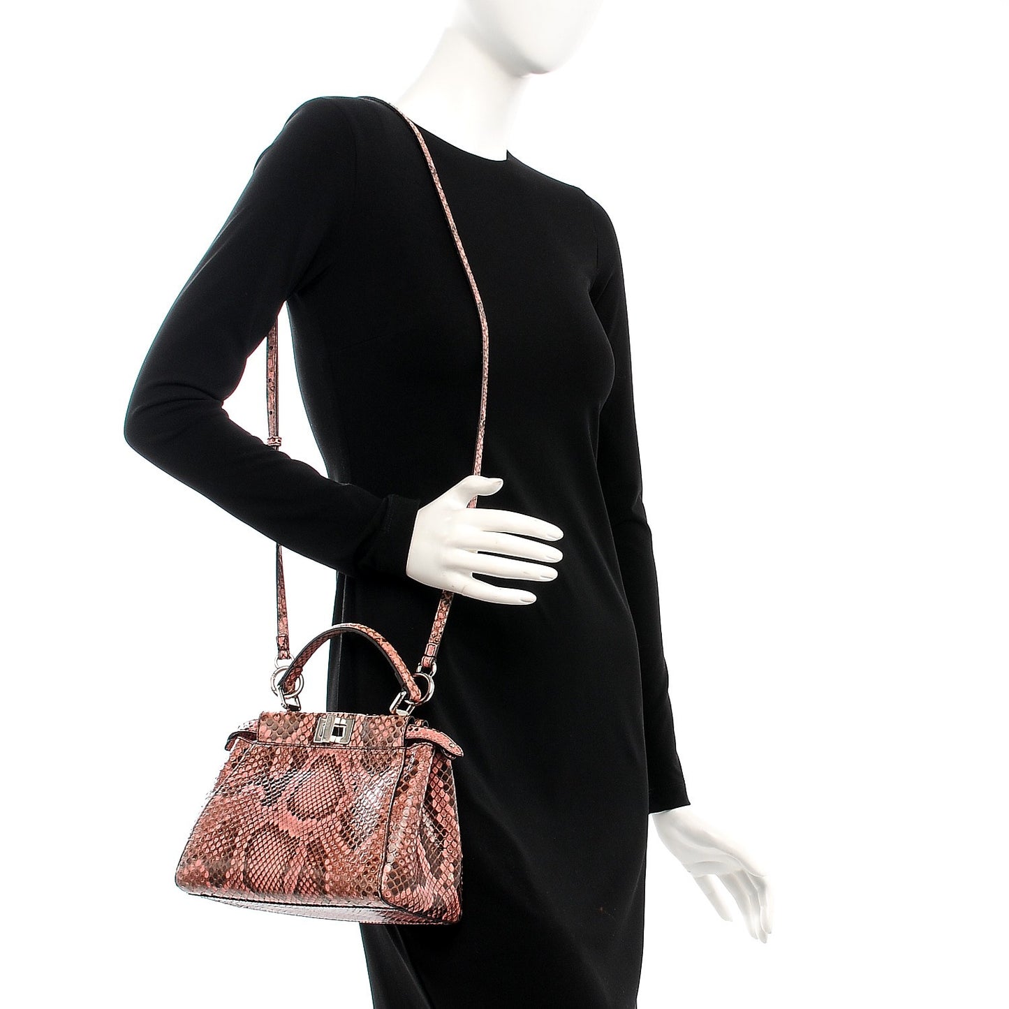 Snakeskin Shiny Nappa Mini Peekaboo Iconic Satchel Lollypop