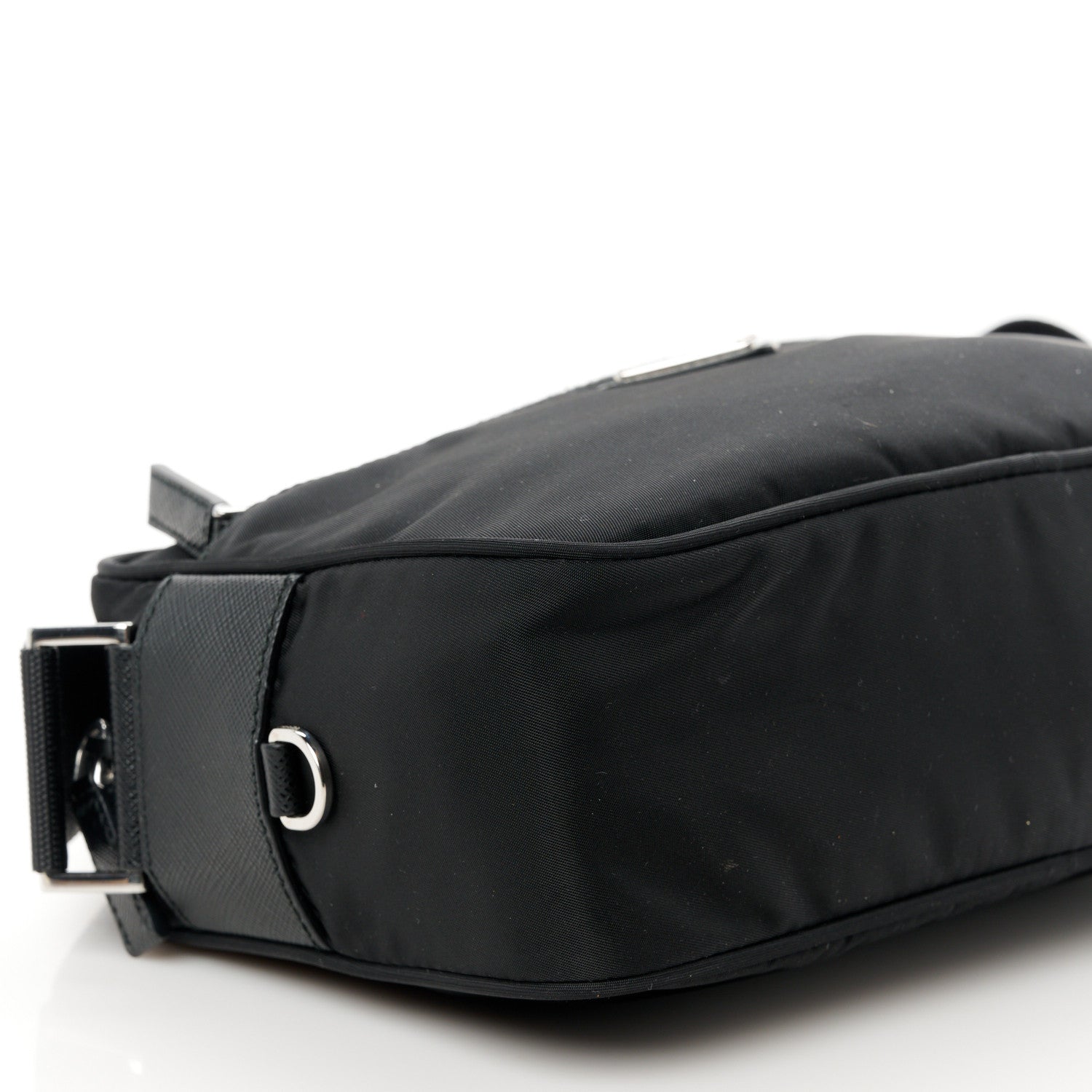 Prada Re-Nylon Vela Saffiano Pocket Double Zip Shoulder Bag Black 11 of 12