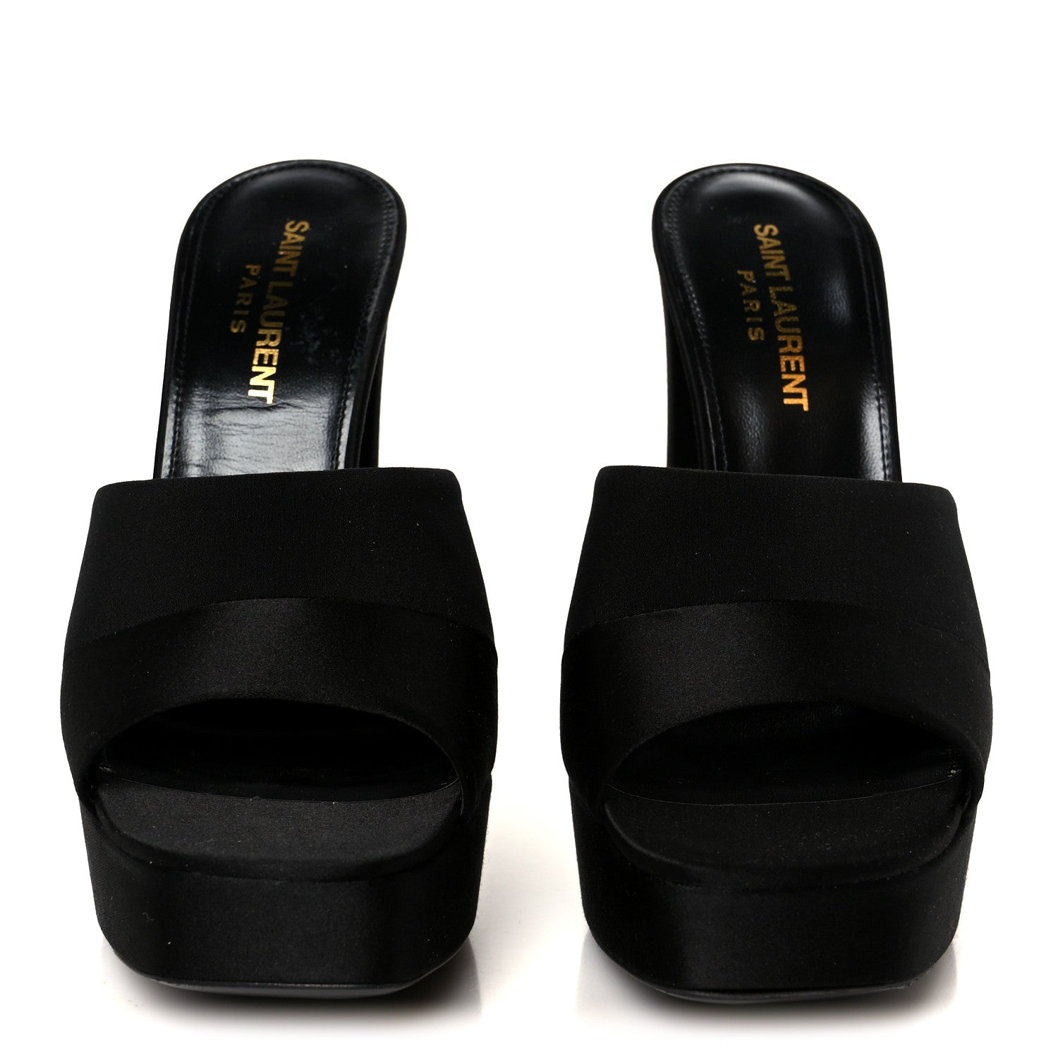 Saint Laurent Crepe Satin Boogie 110 Mule Sandals 37 Black 3 of 10