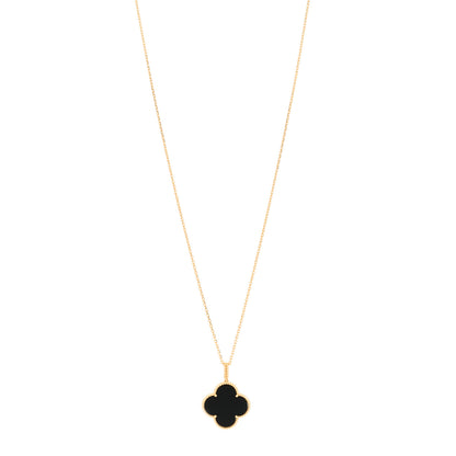 Van Cleef & Arpels 18K Yellow Gold Black Onyx Magic Alhambra Pendant Necklace 1 of 6