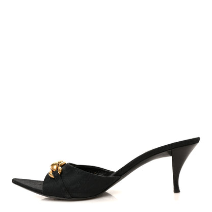 Saint Laurent Jacquard All-Over Monogram Le Maillon 60mm Mules 38 Black 1 of 9