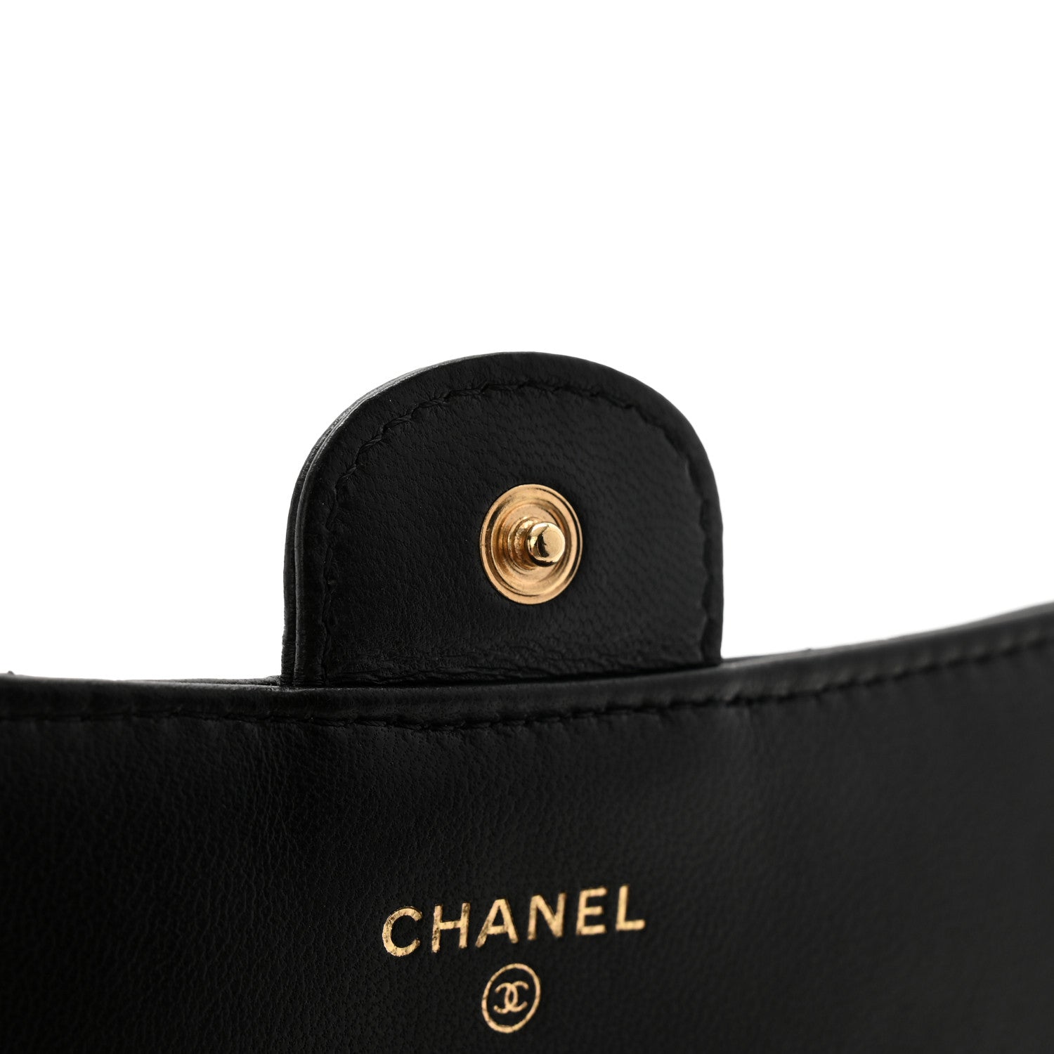 Chanel Lambskin Quilted Large Gusset Flap Wallet Black 12 of 15