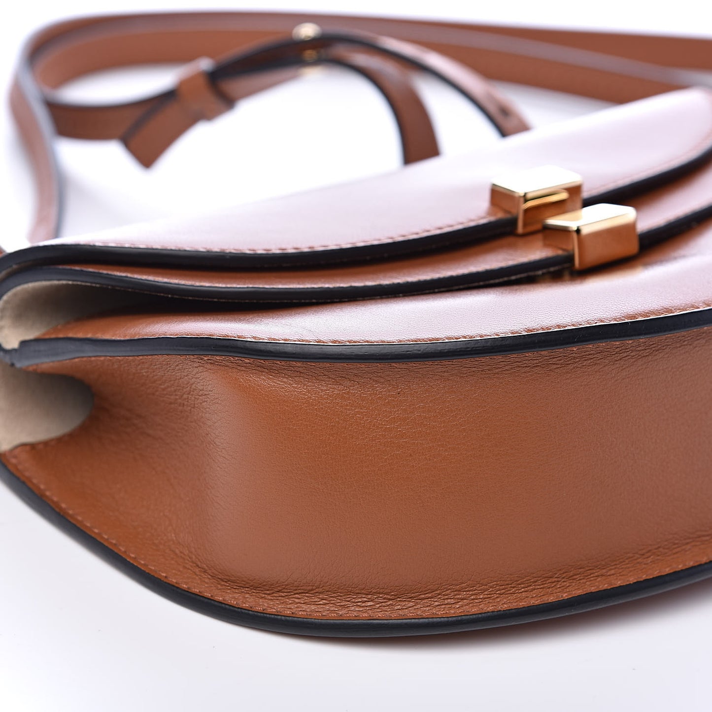 Calfskin Mini Georgia Crossbody Bag Caramel