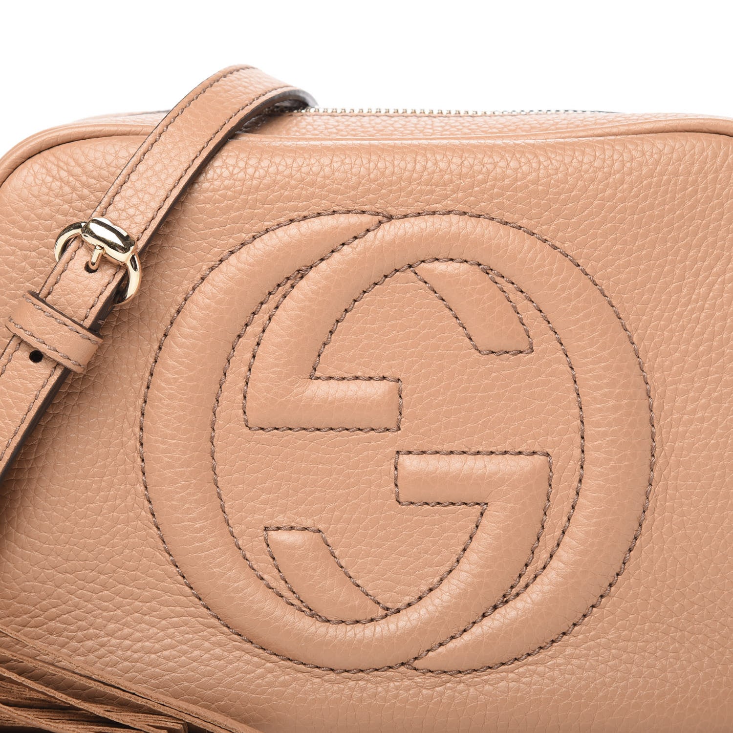 Gucci Pebbled Calfskin Small Soho Disco Bag Camelia 8 of 10