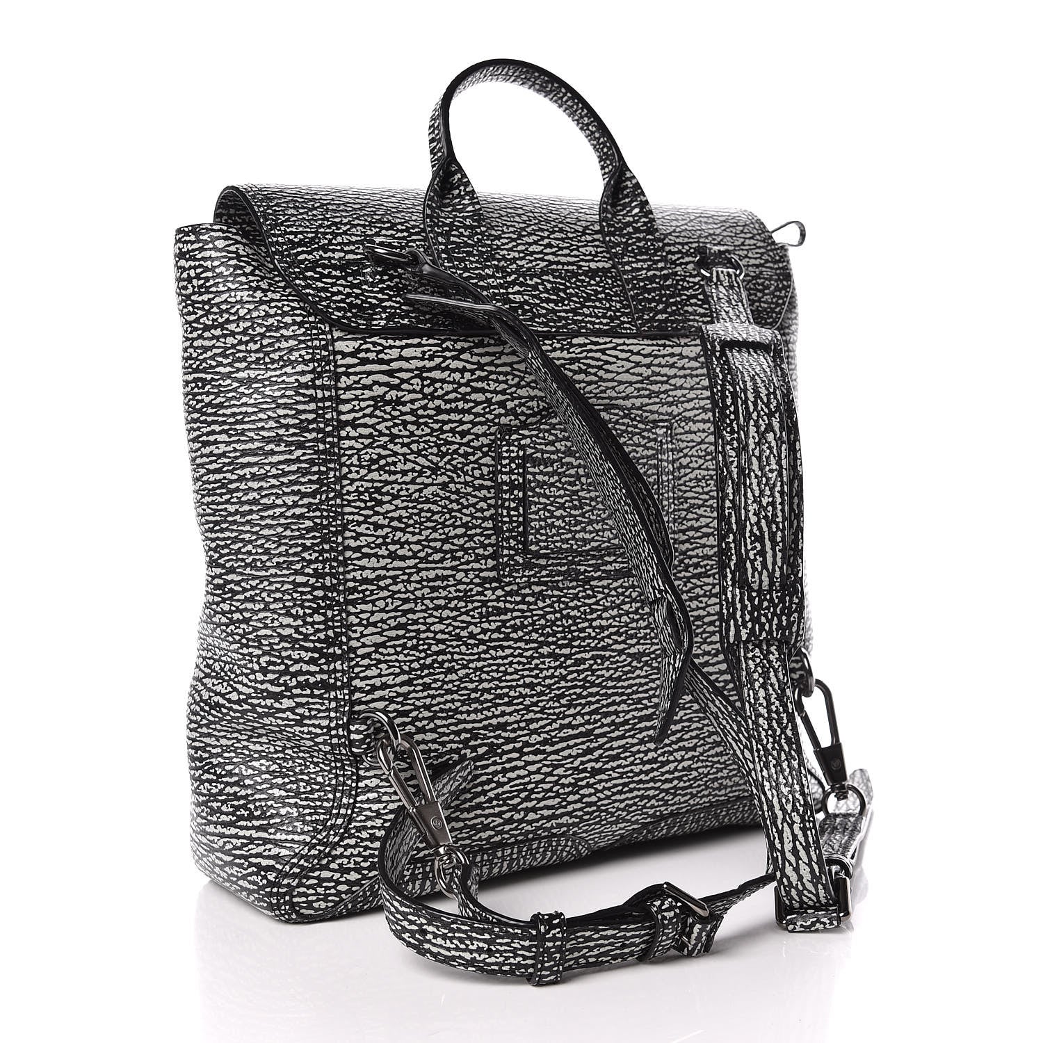 3.1 Phillip Lim 3.1 Textured Calfskin Pashli Backpack Black Cream 3 of 13