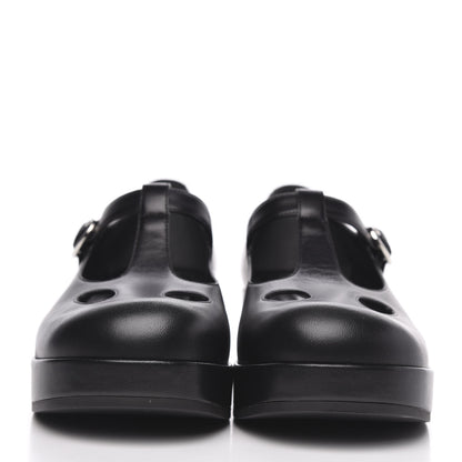 Gucci Calfskin T-Strap Mary Jane Platform Low-Heel Pumps 38 Black 2 of 9