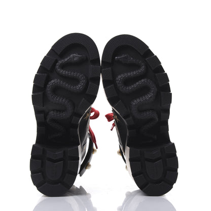 Gucci Calfskin Embroidered Lace Up Combat Ankle Boots 39.5 Black 6 of 11