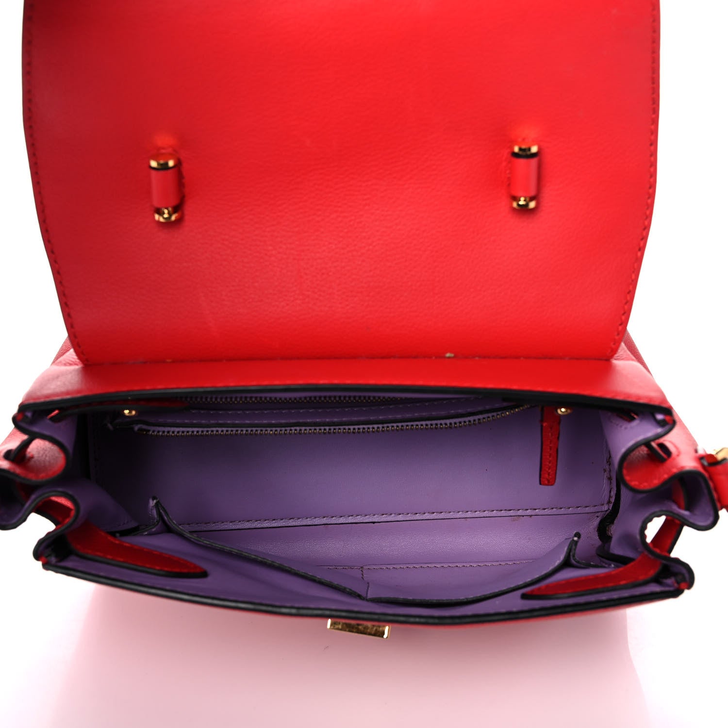 Versace Calfskin Medium La Medusa Top Handle Handbag Red 5 of 15