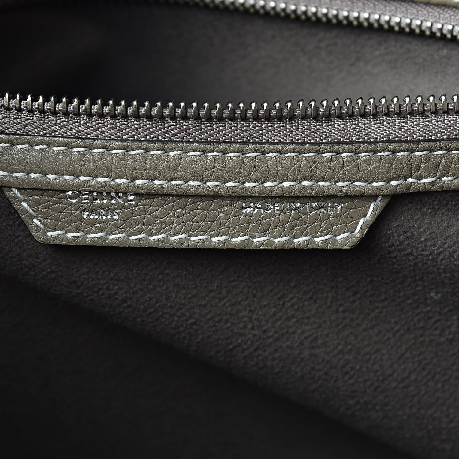 Celine Drummed Calfskin Mini Luggage Souris 6 of 13