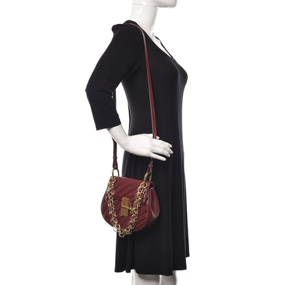 Chloe Calfskin Quilted Mini Drew Bijou Shoulder Bag Dahlia Red 2 of 7