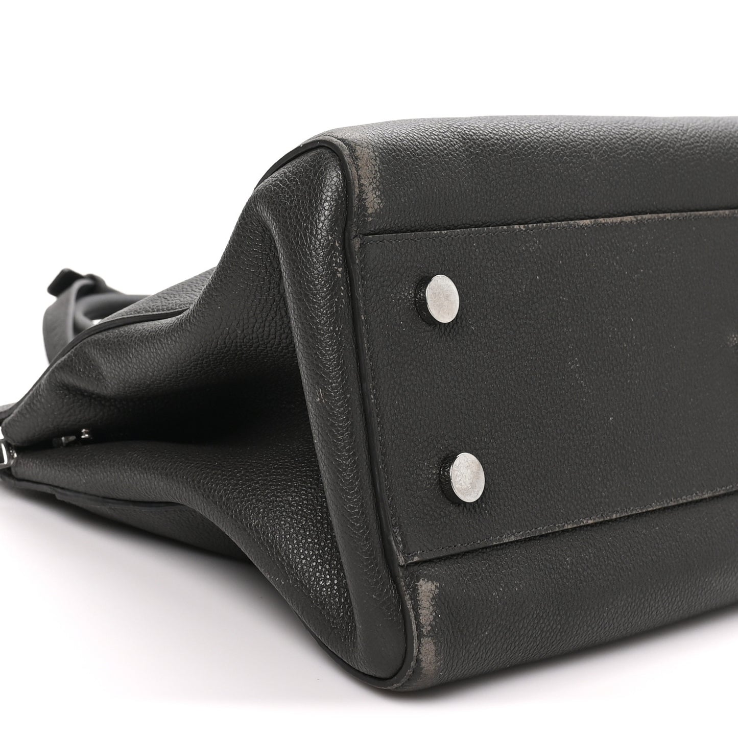 Grained Calfskin Medium Cabas Rive Gauche Coal