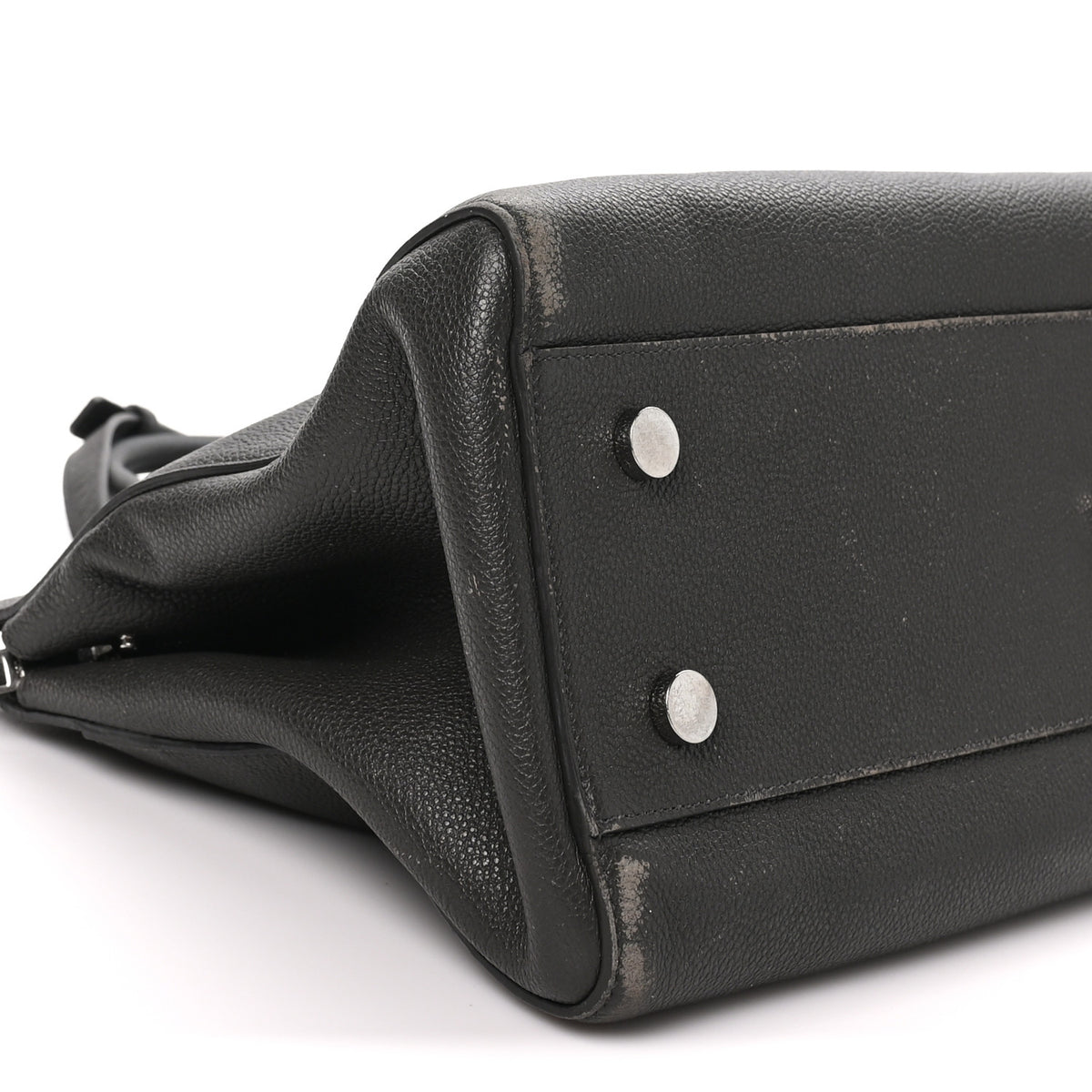 Saint Laurent Grained Calfskin Medium Cabas Rive Gauche Coal 8 of 11