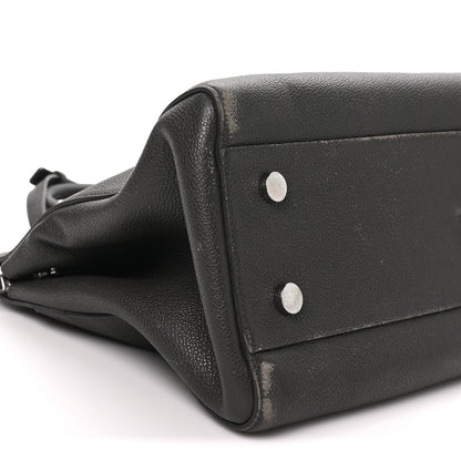 Saint Laurent Grained Calfskin Medium Cabas Rive Gauche Coal 8 of 11