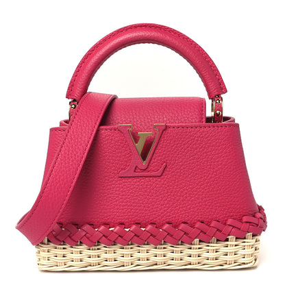 Louis Vuitton Rattan Taurillon Capucines Mini Magenta 1 of 10