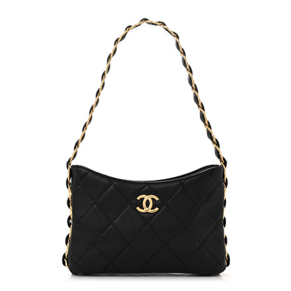 Chanel Lambskin Quilted Small CC Links Hobo Black 1 of 10