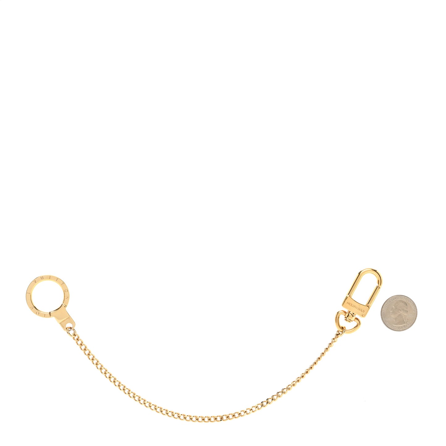 Metal Pochette Extender Key Ring Chain Gold